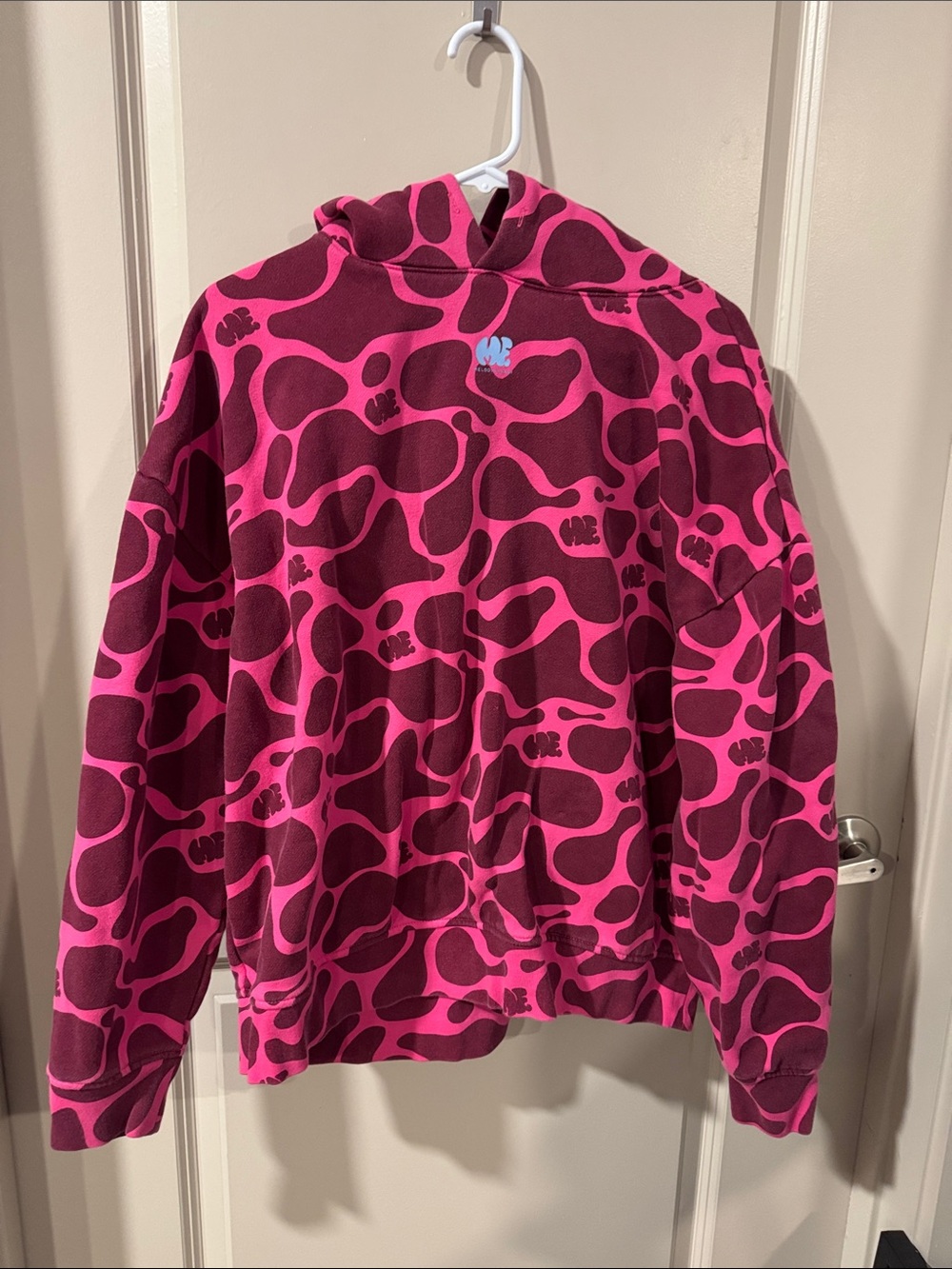 Melody Ehsani Pink & Maroon Abstract Hoodie